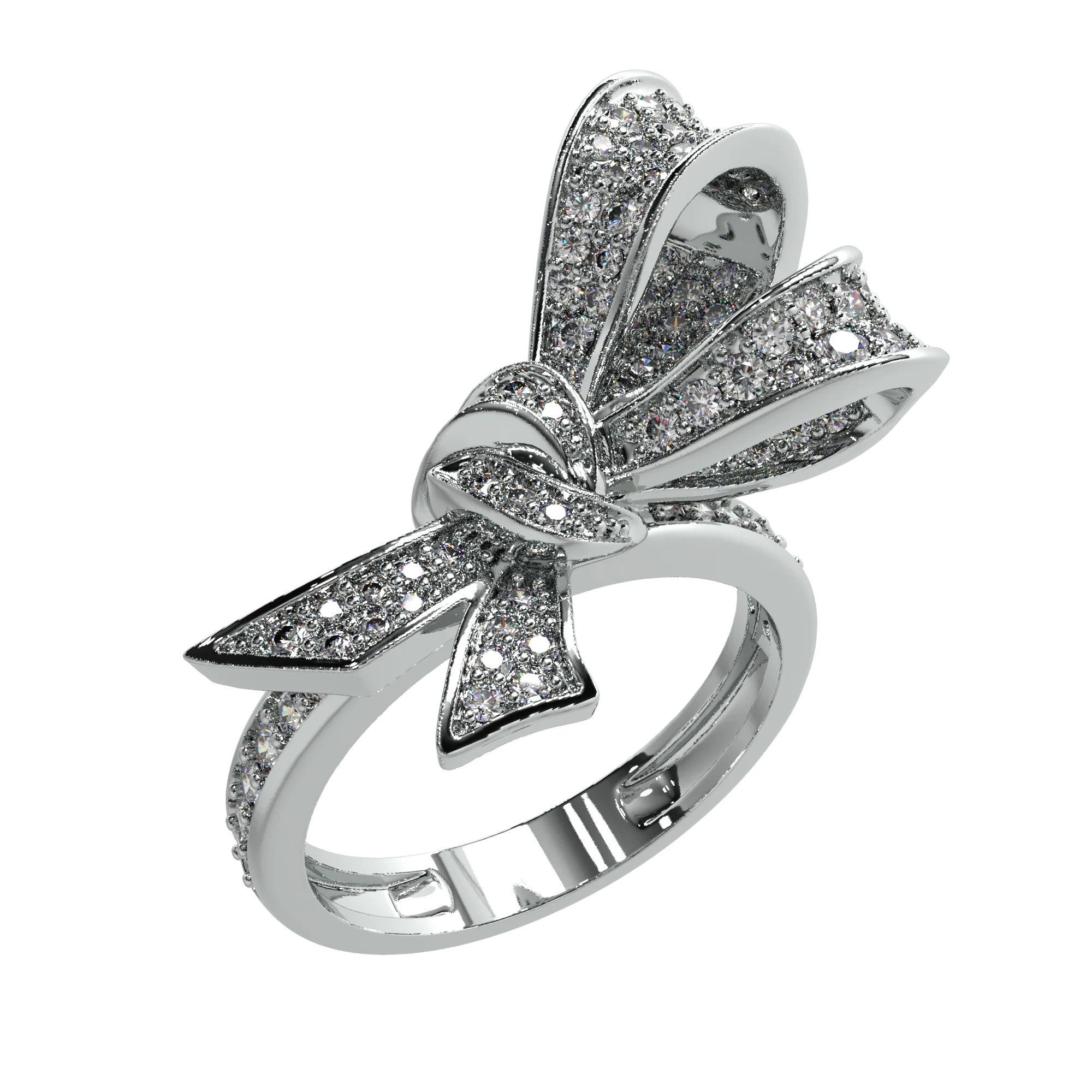 Jewelry Bow Ring with diamonds stile Graff — view 3