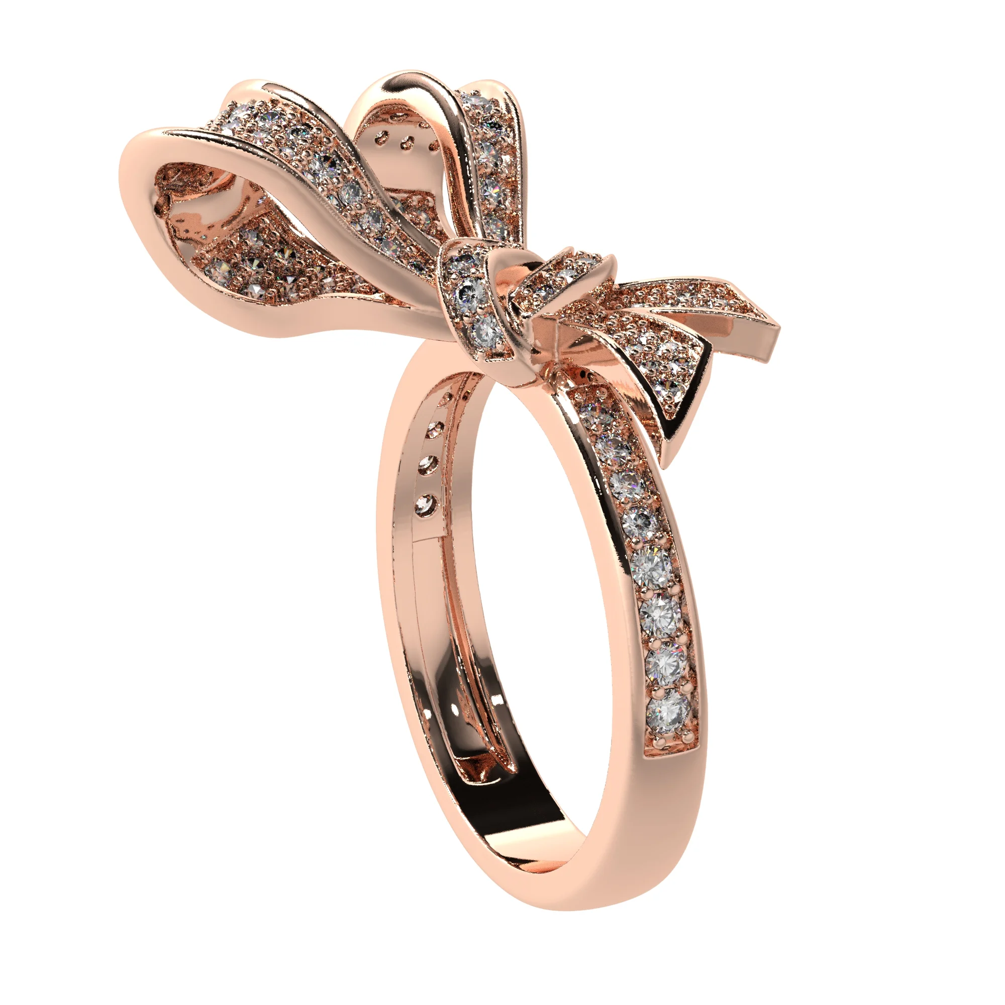 Jewelry Bow Ring with diamonds stile Graff — view 7