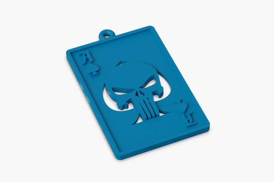 Skull Ace of Spades Playing Card Pendant — view 3