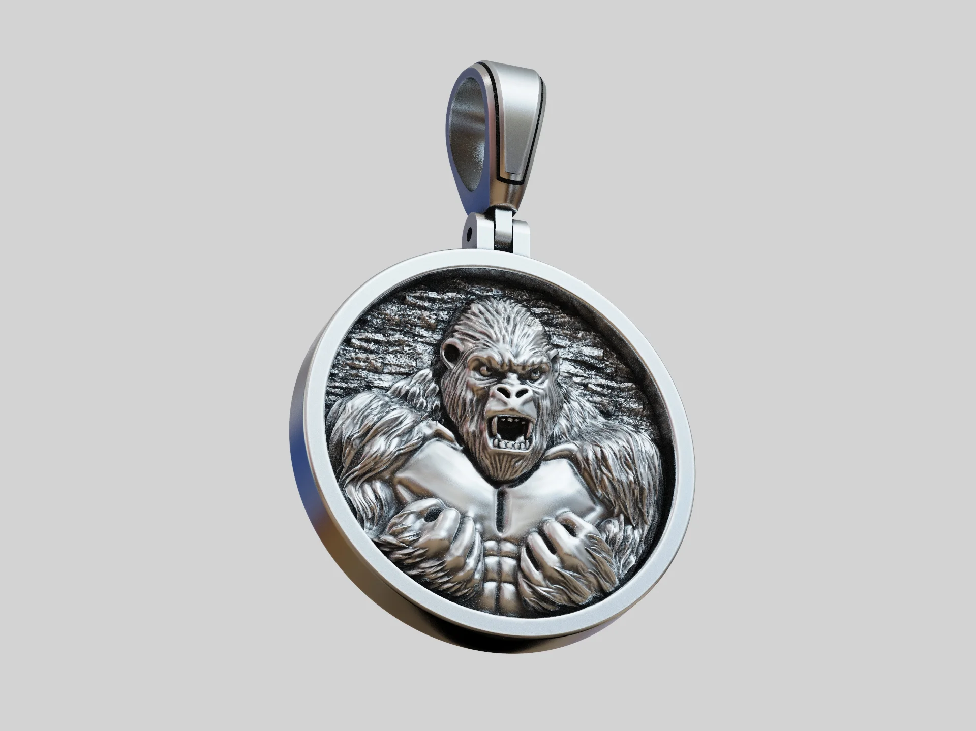 Primal Gorilla High Relief Medallion — view 8