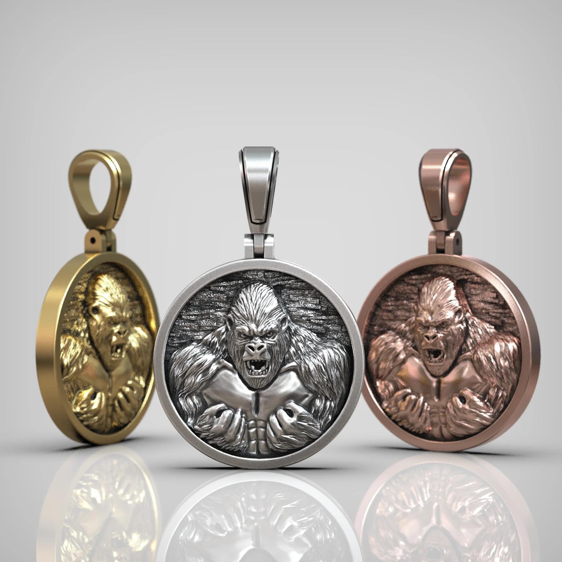 Primal Gorilla High Relief Medallion — view 4