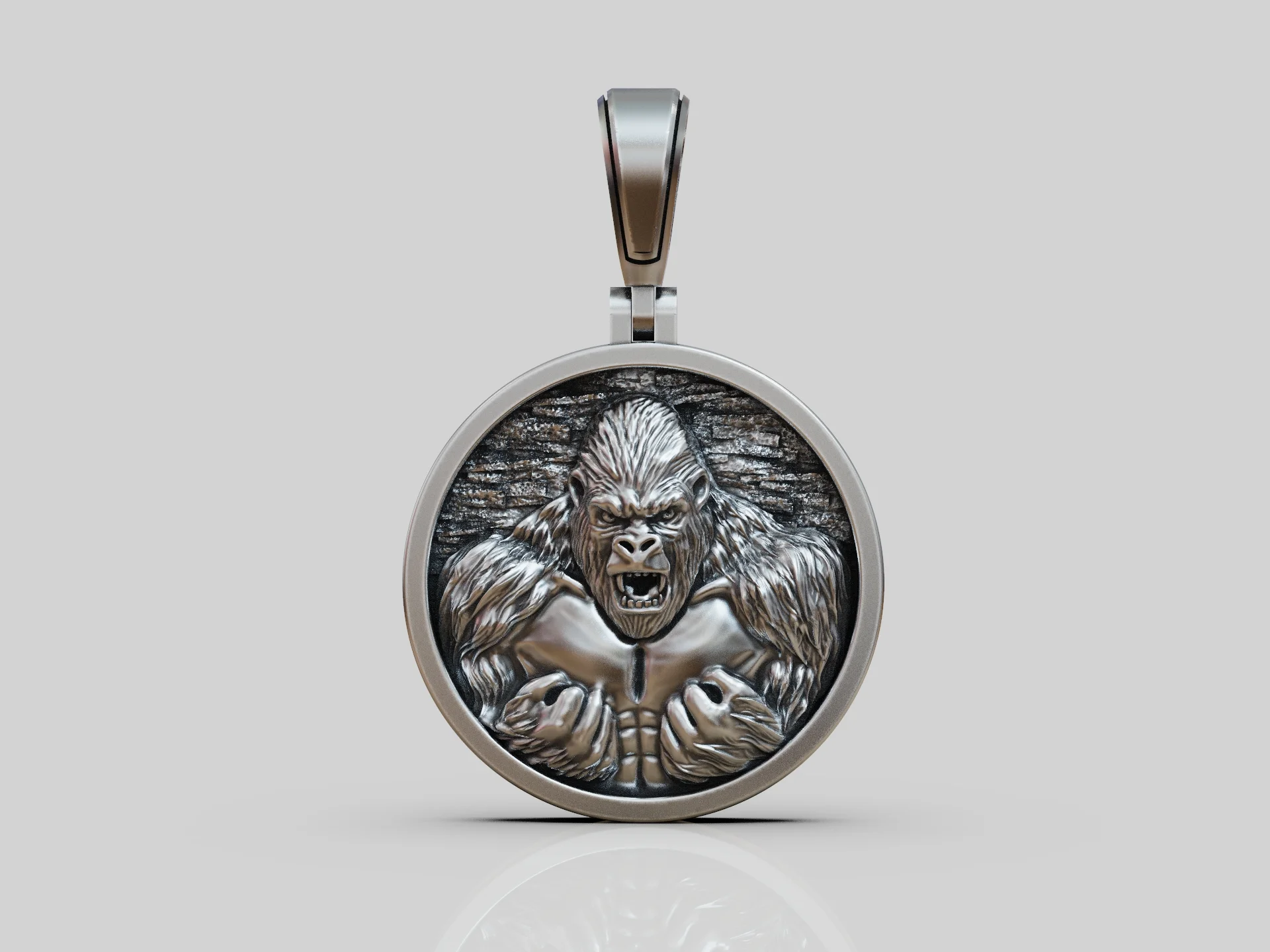 Primal Gorilla High Relief Medallion — view 5