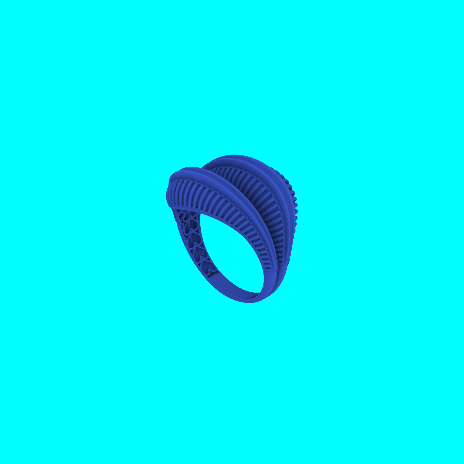 Double Ribbed Dome Ring with Raised Borders — view 8