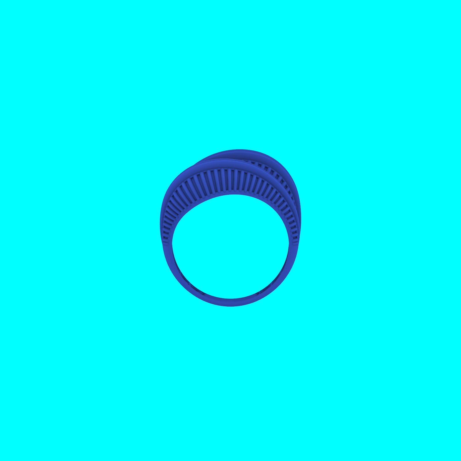 Double Ribbed Dome Ring with Raised Borders — view 3