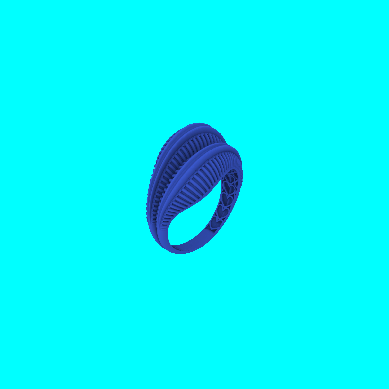 Double Ribbed Dome Ring with Raised Borders — view 7