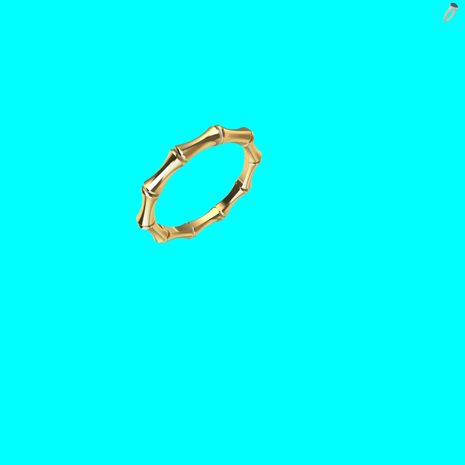 Bamboo Stalk Band Ring 3D MODEL — view 6
