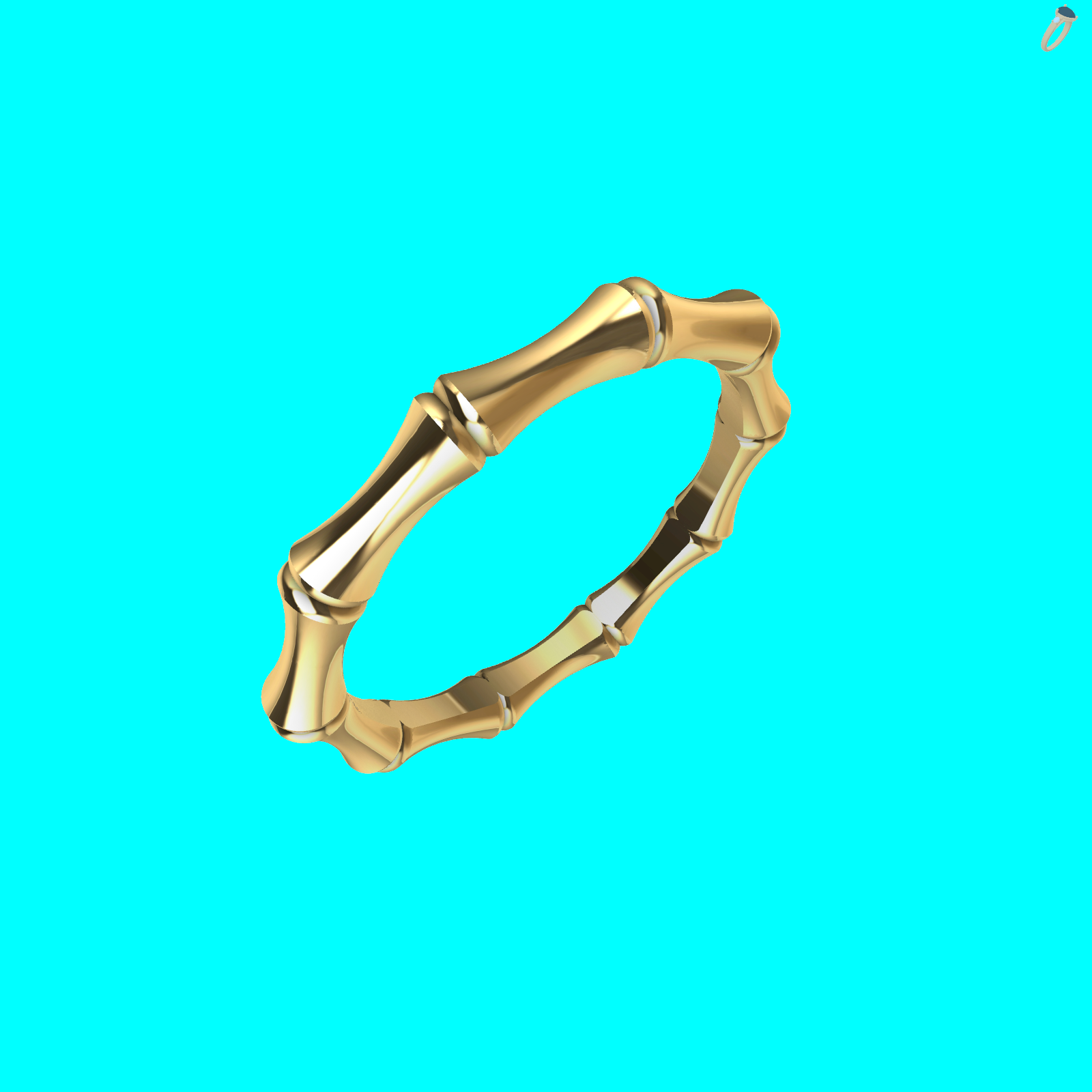 Bamboo Stalk Band Ring 3D MODEL